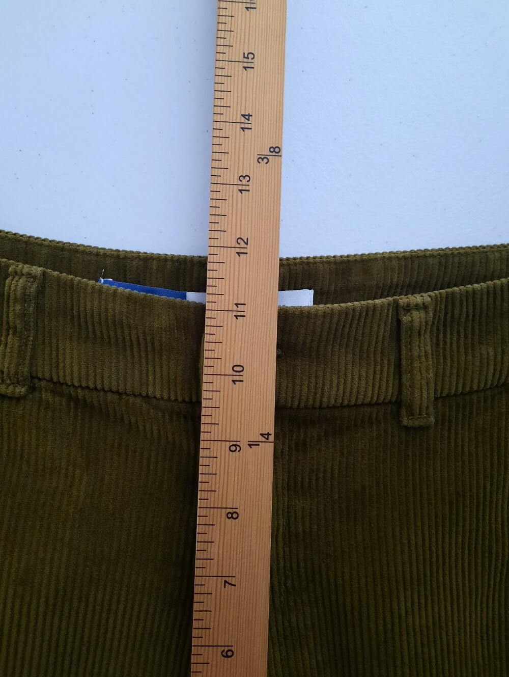 Old Navy High Rise Wide Leg Satin Moss Green Cotton Corduroy Pants size 8 - Picture 12 of 15